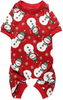 Lanyarco Lovely Small Pet Dogs Pajamas Clothes Snowman Snowflake Red 95% Cotton 5% Lycra
