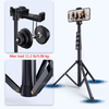 Phone Tripod Stand Portable, DesertWest 51" Extendable Tripod Stand with Remote Heavy Duty Tripod for iPhone Android, Fully Pivoting Head Entry-Level All-Purpose Tripod