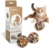 Potaroma 3 Pack Silvervine Stick Cage Balls with Catnip Gall Fruit Bell Balls, Catmint Toys for Indoor Kitty, Dental Cat Toy for Teeth Cleaning, Matatabi Cat Chew Toy for Kitten Lick