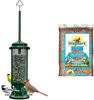 Squirrel Buster Legacy Squirrel-Proof Bird Feeder w/4 Metal Perches, 2.6-Pound Seed Capacity & Wagner's 13008 Deluxe Wild Bird Food, 10-Pound Bag, Basic