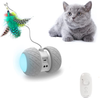 [Upgraded Version] PetDroid Boltz Robotic Cat Toy Interactive,Attached with Feathers/Birds/Mouse Toys for Cats/Kitten,Large Capacity Battery/All Floors Available (Grey) (Grey)