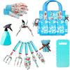 WANCHI Gardening Tools for Women, 11 Piece Floral Garden Tool Set, Gardening Gifts for Women Birthday, Gardening Kit with Gloves,Storage Tote and 6 Pieces Heavy Duty Tools.