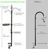 Deck Hook Bird Feeder Pole for Railing, Upgraded 40" Heavy Duty Bird Feeding Station Bird Feeder Stand Hanging Kit w/ Mesh Tray and Bird Bath