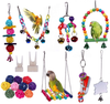 Ubrand 19 Pack Parakeet Toys,Birds Parrot Toys,Natural Wooden Hanging Bell Pet Bird Cage Toys,Bird Swing Chewing Toys,for Small Parrots,Finches,Cockatiels,Conures,Love Birds,Macaws