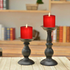 Only-us Red Flameless Candles Set of 2 (3x3 inch) Flickering  LED Candles Battery Operated with Remote Control Timers for Fireplace Bedroom Livingroom Party Dimmable Pillars Flat top