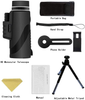 40x60 Monocular Telescope, High Definition Monocular Low Light Night Vision Waterproof Telescope with Smartphone Holder & Tripod and Compas for Bird Watching, Hiking, Camping, Concerts