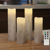 Slim Battery Operated Led Candles, Flameless Candles with Remote, Textured Wax Finish, Batteries Included - Dia.2 inches-Set of 4