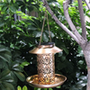 Solar Energy Bird Feeder Waterproof Garden Solar Street Lamp Birdhouse Wall Hanging Bronze Metal Tray Bird Feeder for Outdoors Yard Decoration Design