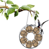 charms Metal Suet Bird Feeder, Circle Cage Wild Bird Feeder Hanging Bird Feeding Stations Frame for Garden Patio Yard Fecoration (Black)