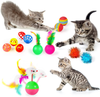 26 PCS Cat Toys Kitten Toys, Variety Catnip Toys with Rainbow Tunnel Interactive Cat Feather Teaser Fluffy Mouse Crinkle Balls Spring Toy Set for Cat, Kitty