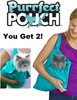 PURRFECT POUCH The Original AS SEEN ON TV. The Comfy Cat Carrier Sling & Grooming Sack in One (Set of 2) Washable and Folds