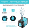 KEDSUM 130GPH Submersible Pump (600L/H,10W), Ultra Quiet Water Pump with 12 LED Colorful Lights, Fountain Pump with 3ft High Lift, 2 Nozzles for Fish Tank, Pond, Aquarium, Statuary, Hydroponics