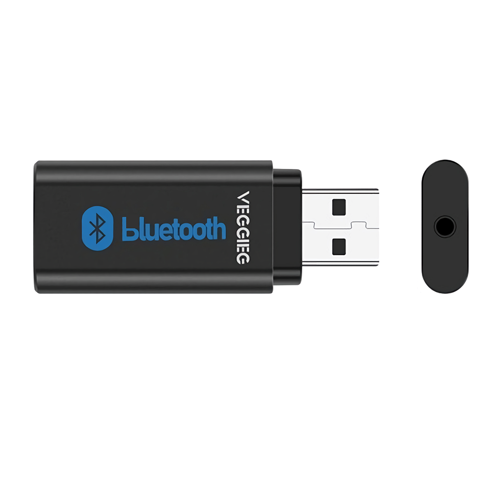 Veggieg USB Car Bluetooth5.0 Adapter Audio Receiver Transmitter Wireless Bluetooth Dongles 3.5Mm Aux Jack Hands-Free UB-205