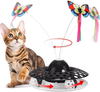 Interactive Cat Toys - Automatic Electric Rotating Butterfly & Ball Exercise Kitten Toy,Funny Cat Teaser Toys for Indoor Cats,2 Butterfly Replacements
