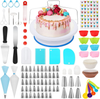 Cake Decorating Supplies 220 Piece Cake Decorating Kit with a Rotating Cake Turntable, Cake Decorating, Baking Supplies Set with 48 Different Size Nozzles, Good Gifts for Beginners and Cake Lovers