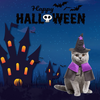Halloween Cat Costume Purple Witch Cloak Wizard Hat Cat Halloween Accessories Pet Costumes for Cats Kittens Cosplay