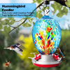 Hummingbird Feeder for Outdoors,Hand Blown Glass,34 Fluid Ounces Humming Bird Feeders for Outside,Garden Backyard Decorative Include Hanging Wires and Hook(Spray)