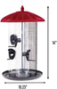 North States Nature's Yard Crimson Triple Tube Birdfeeder: Easy Fill. Squirrel Proof Hanging Cable Included. Three Tube Chambers, Extra Large, 6 Pound Seed Capacity (10.25 x 10.25 x 16, Red)
