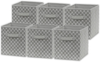 6 Pack - SimpleHouseware Foldable Cube Storage Bin, Grey
