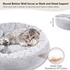 JOEJOY Small Dog Bed Cat Bed with Hooded Blanket, Cozy Cuddler Luxury Orthopedic Puppy Pet Bed, Donut Round Calming Anti-Anxiety Dog Burrow Cat Cave - Anti-Slip Bottom and Machine Washable 23 inch