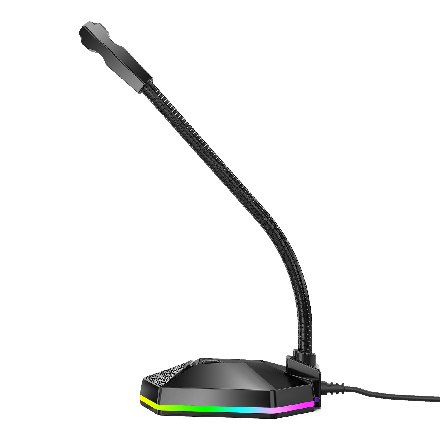 Gaming Microphone 360 Degree RGB for Computer Desktop Professional Dual Mic LED