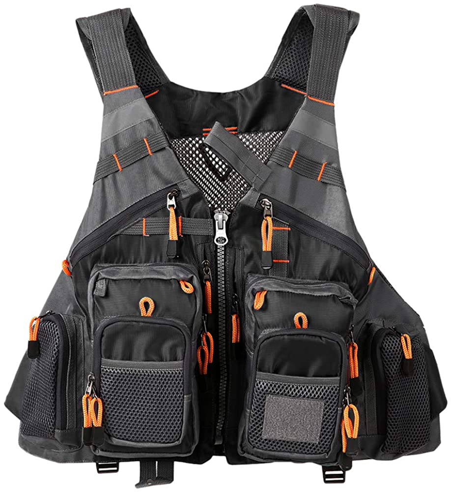 Lixada Fly Fishing Vest Multi-Pockets Jacket Breathable Mesh
