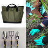 Garden Tool Set,5Piece Heavy Duty Gardening Tote Bag,Gardening Tool Kits in Cast Aluminum,Ergonomic Heavy Gardening Tools for Women