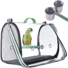 Bird Carrier with Perch and Feeding Cups,Portable Bird Travel Cage Lightweight Breathable,Bird Backpack for Parrot