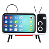 Bakeey Mini Retro TV Pattern Bluetooth Speaker Desktop Cell Phone Stand Holder Lazy Bracket for Mobile Phone between 4.7 Inch to 5.5 Inch