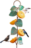 Yowein Wild Bird Feeders Metal Hanging Oriole Bird Feeder with Fruit Holder Removable Drink Plasic for Garden Patio Outside Outdoor Garden Metal Hanging Drinking Hummingbird Feeder (B)