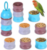 Marribol Portable Bird Feeder Cups, Storage Container for Food and Water, Bird Backpack Carrier Accessories for Travel Bag