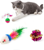 Blnboimrun Cat Toys Cat Tunnel Balls Interactive Kitten Toys Assortments Catnip Fish Feather Teaser Wand Mice