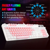Mechanical Gaming Keyboard, MageGee 2021 New Upgraded Blue Switch 104 Keys White Backlit Keyboards, USB Wired Mechanical Computer Keyboard for Laptop, Desktop, PC Gamers(White & Pink)