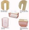 Jitnetiy Rectangular Tissue Box Cover, Transparent Bamboo Facial Tissue Dispenser for Bathroom Bedroom Kitchen Office (Red)