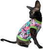 Kotomoda Hairless Cat's Cotton Stretch T-Shirt Mexican Sculls for Sphynx Cats