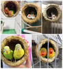 Lucky Interests 4Pcs Birdcage Straw, 100% Natural Fiber Simulation Birdhouse, Resting Breeding Place for Birds, Handmade Birds Straw Nest, Hideaway from Predators, Provides Shelter from Cold Weather