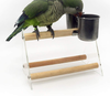 Gatycallaty Bird Parrot Feeding Cups Cage Hanging Bowl Stainless Steel Perches Play Stand with Clamp Bird Coop Cups Seed Water Food Dish Feeder Bowl Birdcage