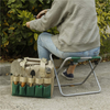 Folding Gardening Stool Tote Bag with Multiple Pockets Garden Tool Organizer Seat
