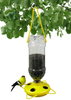 Gadjit Soda Bottle Thistle Bird Feeder - Attracts Songbirds to Your Yard, Fill Plastic Soda Bottle with Thistle Nyger Seed, Twist onto Feeding Tray, Hang Outdoors-Fun Project for Kids at Home(Yellow)