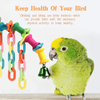Shellkingdom Parrot Toys,Bird Hanging Wooden Ladder and Bird Hammock Chew Perches Cage Finch Toy with Bells for Bird Macaws Cockatiels Parakeets African Grey Parrot Lorikeets Conures