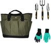 Garden Tool Set,5Piece Heavy Duty Gardening Tote Bag,Gardening Tool Kits in Cast Aluminum,Ergonomic Heavy Gardening Tools for Women