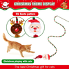 KOOLTAIL Christmas Cat Teaser Feather Toys with Elk and Santa Model Funny Interactive Cat Wand Toys Crinkle Paper Inside for Small, Medium, Large Cats (3 Pack)