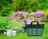 Garden Tool Bag Canvas Heavy-Duty Gardening Tote, Hand Tool Storage Tote Organizer with 8 Pockets (Garden Tools Not Included) (A)