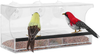 Window Bird Feeder with 3 Super Strong Suction Cups Removable Seed Tray Drain Holes Made of Clear Strong 11,8 x 5 Inches Acrylic Glass Idea