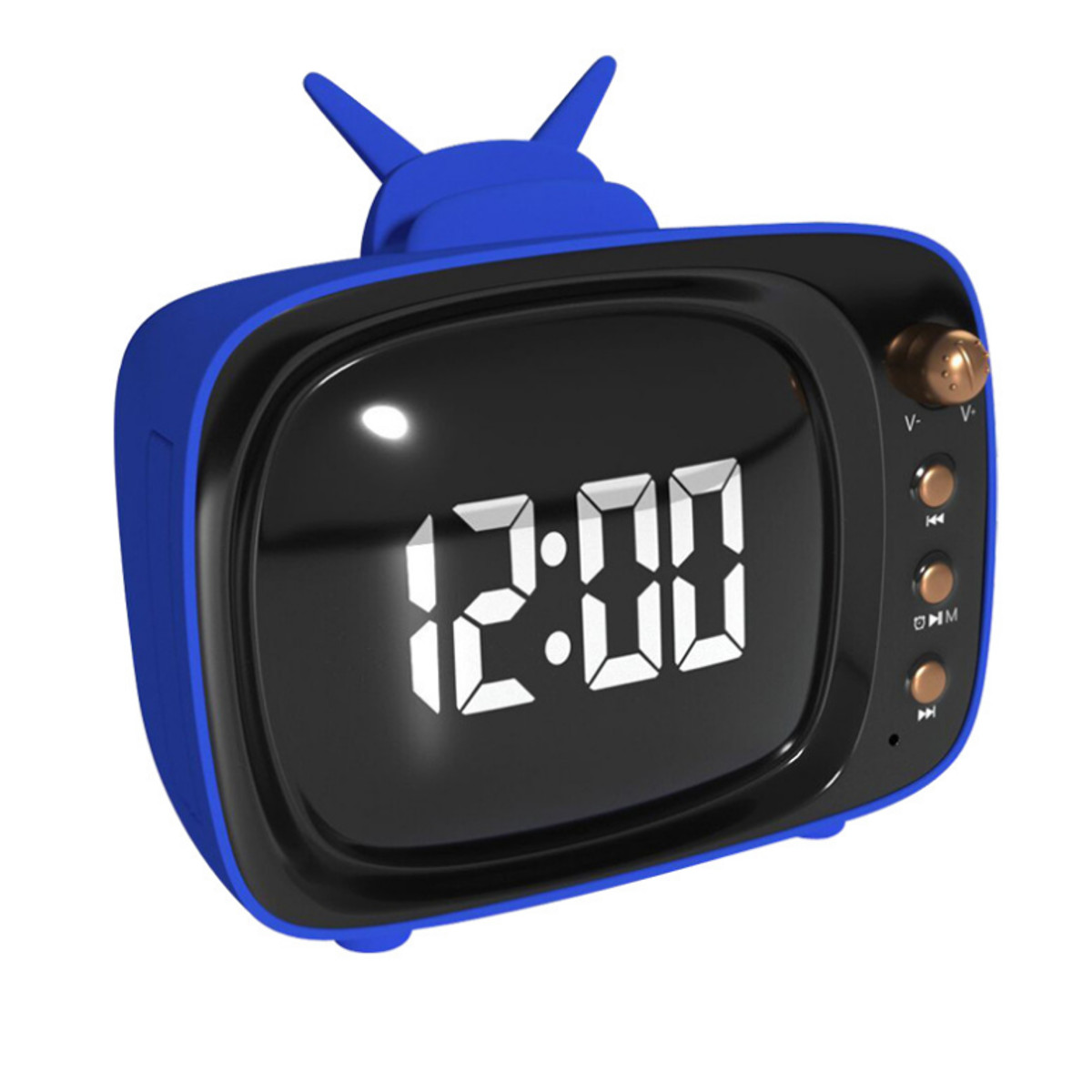 Portable Retro Speaker TV Design Mobile Phone Holder Stand Bluetooth Alarm Clock