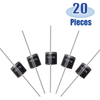 Tnisesm 20 Pcs 6A10, 10A10, 20A10 Rectifier Diode Kit 1000 Volt Electronic Silicon Diodes 6A10-10A10-20A10