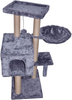 WIKI 002G Cat Tree has Scratching Toy with a Ball Activity Centre Cat Tower Furniture Jute-Covered Scratching Posts Grey