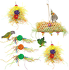 LeonBach 6 Pack Bird Chewing Toys, Parakeet Toys Cockatiel Toys Bird Loofah Toys Foraging Shredder Toy Hanging Toy, Chew Toys for Birds Parakeet Cockatiels Lovebird