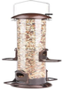 Wild Bird Feeder Classic, Witacles 17 Inch Tube All Metal Steel Hanger, for Garden Yard Outdoor, 4 Feeding Ports, Seed is not Included (Brown)