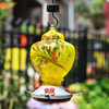 Yellow Hummingbird Feeder with Perch - Hand Blown Glass - 38 Ounces Hummingbird Nectar Capacity Include Hanging Wires and Moat Hook